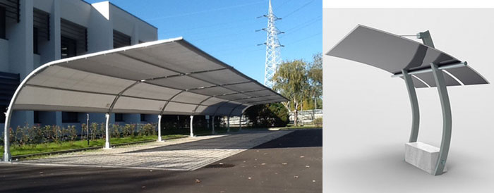 coperture per garage, parcheggi, cortili, luoghi di raduno e aree fumatori